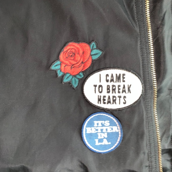 BLACK WINDBREAKER WITH PATCHES - Picture 5 of 8